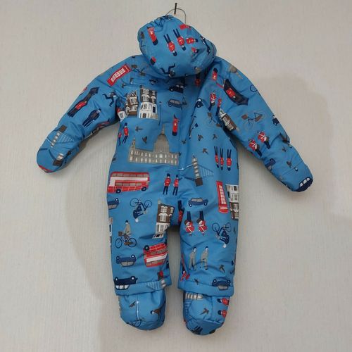 Joules 3-6 Months Snowsuit Boys Girls London  Bus solider Blue hooded  Snow Suit — image 4