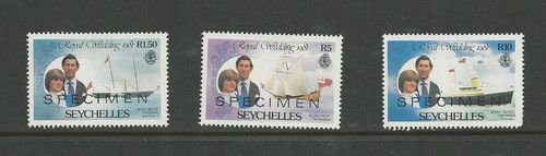 SEYCHELLES 1981 ROYAL WEDDING OVPT SPECIMEN SCOTT #'s 469,471,473  MNH FREE SHIP