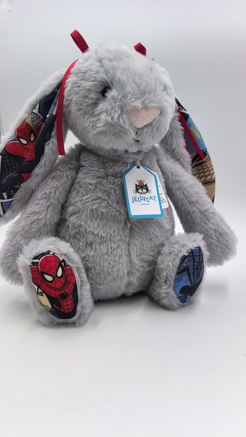 Bashful Silver Bunny Custom Spider-Man Ears Feet Soft Plush Toy WithTag — image 2