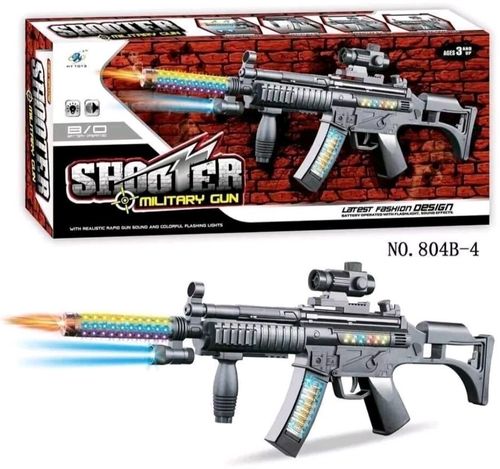 Kids Mp5 Squid Gun Flashing Lights & Sounds Boys Girls Army Role Play Uk — image 3