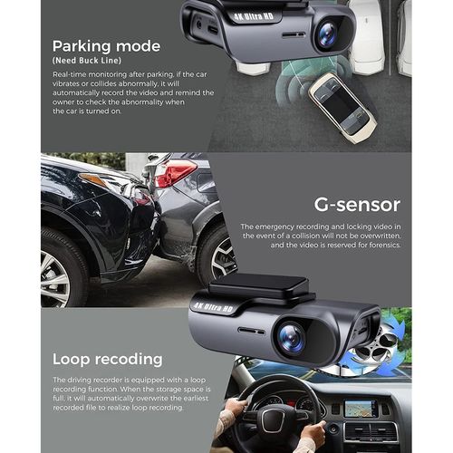 GPS HD 4K Dash Cam Wireless WiFi Front Car DVR Camera Video Recorder G-Sensor-UK — image 4