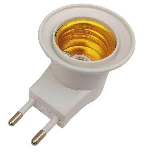 UK / EU Plug E27 Base LED Light Lamp Holder Bulb Adapter Socket Switch. — image 4