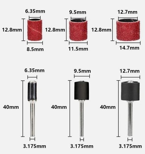 102CS Sanding Bands Drum Sleeve Grit Mandrel Dremel Rotary Tool Kit Accessories. — image 4