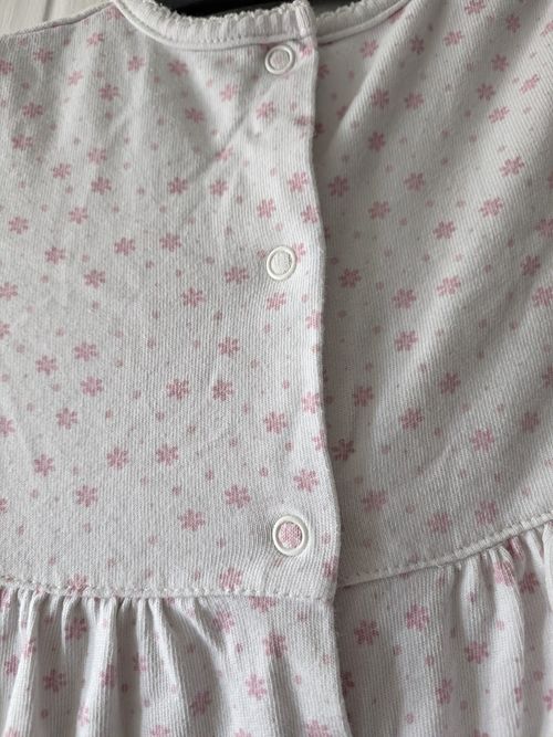 COCO Girls White/Pink Floral Bunny Embroidered Bow Cotton Dress 18-24M — image 7