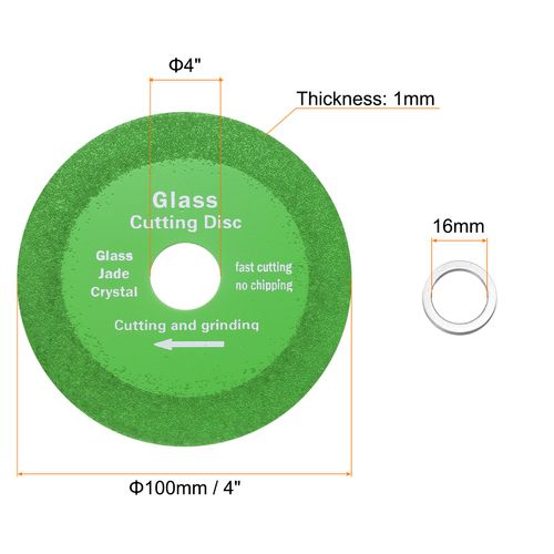 3 Pack 4" Glass Cutting Disc GRINDING JADE Diamond Cutting Disc with 4/5" Arbor — image 2