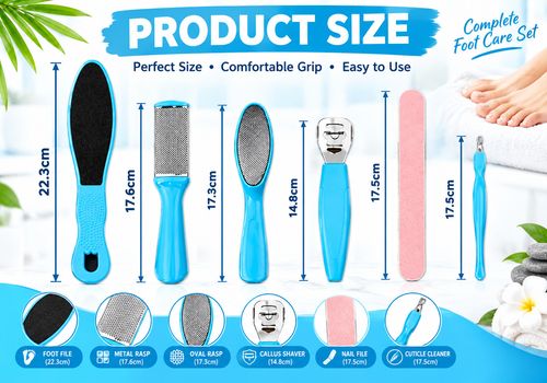 8Pc Pedicure Kit Foot File Callus Remover Rasp Dead Skin Scraper Heel Care Tool — image 2