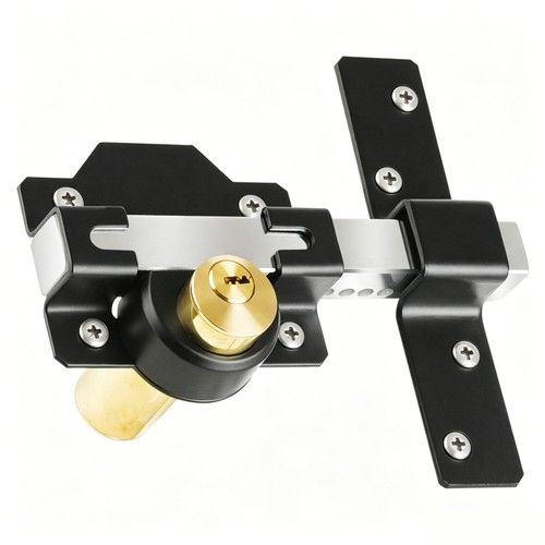 Stainless Steel 50mm Long Throw Gate Lock Garden Locking Both Sides 5 Key Home