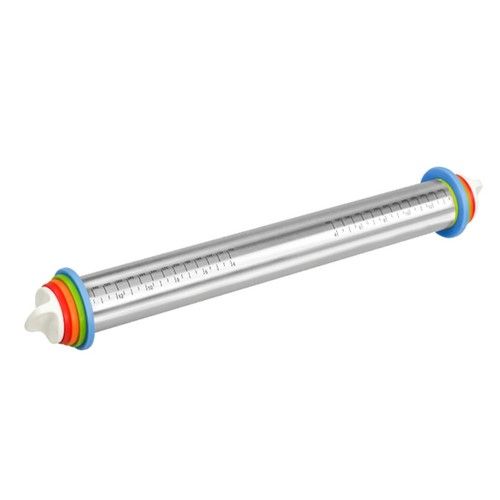Rolling Pin Silicone Baking Pastry Mat Stainless Steel Dough Roller Baking Tool