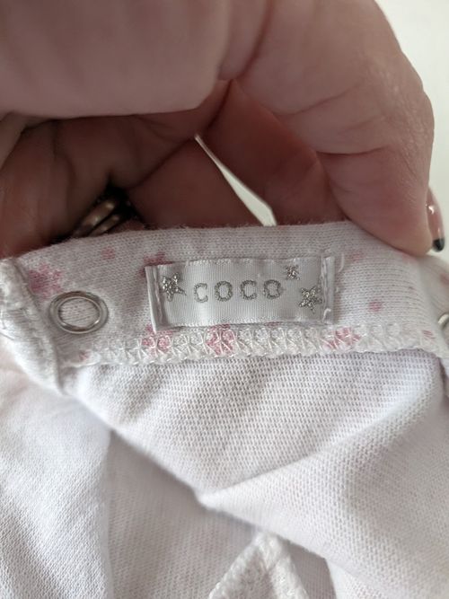COCO Girls White/Pink Floral Bunny Embroidered Bow Cotton Dress 18-24M — image 11