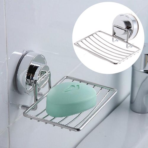 Strong Suction Bathroom Shower Chrome Accessory Soap Dish Holder Cup Tray UK — image 2