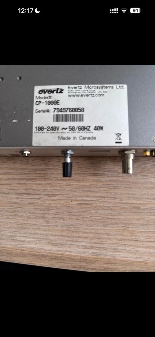 Evertz cp1000e ethernet router control matrix panel with rear display — image 7