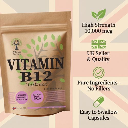 Vitamin B12 High Strength 10000mcg Capsules B12 Supplement Vit B12 Powder Vegan — image 4