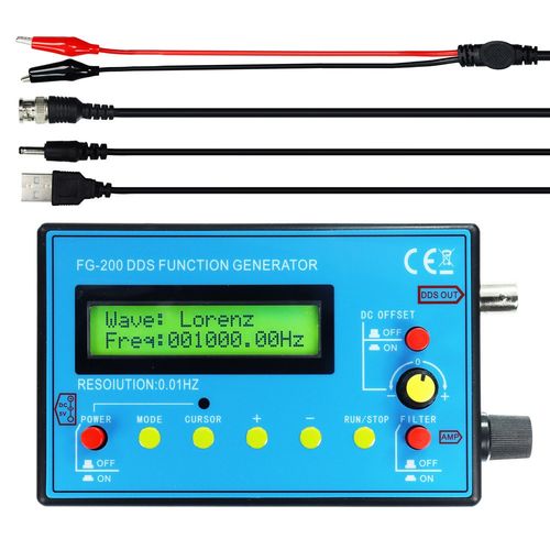 FG-200 DDS Function Signal Generator LCD Signal Generator Sinewave 0.01Hz-500Khz — image 6
