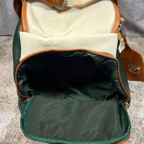 Malbon Golf Green Cream Brown Duffle Bag Holdall Shoulder Strap — image 4