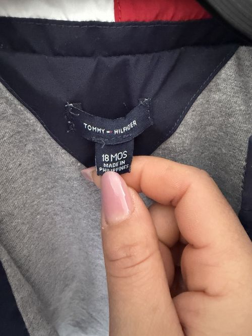 Tommy Hilfiger Hooded Full Zip Jacket Navy/White Logo 12-18 Months — image 4