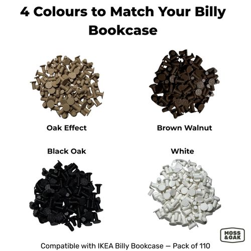 Billy Bookcase Hole Covers – Shelf Pin Caps & Plugs, One Size, White  — image 4