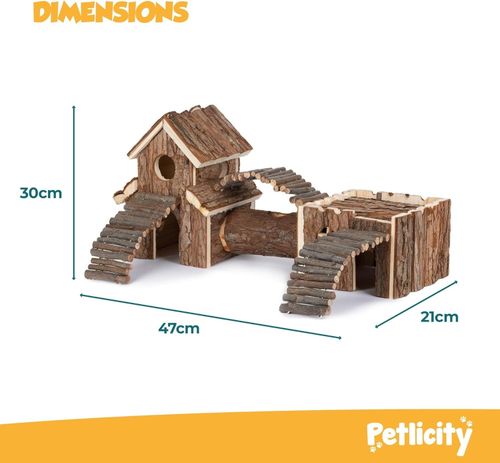 Petlicity Wooden Hamster Playground – Natural Cedar Climbing & Hiding Toy — image 2