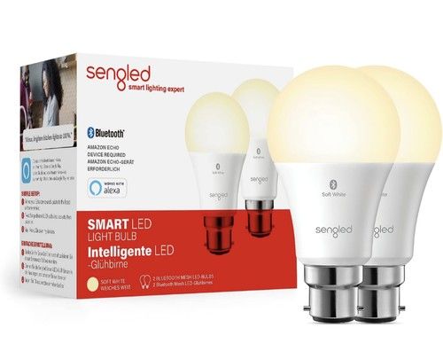 Alexa Smart Light Bulb LED Bluetooth B22 Bayonet Dimmable Soft White Pack of 2