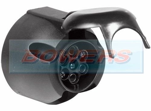 12N 7 Pin Caravan Trailer Towing Towbar Electrics Black Plastic Plug Socket
