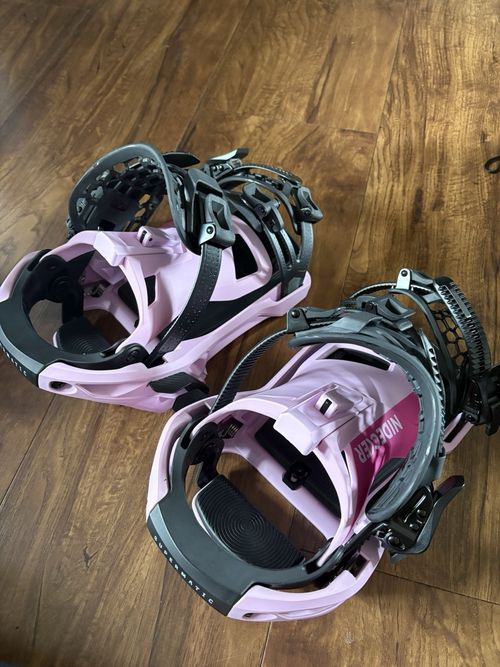 Nidecker OG Supermatic Snowboard Bindings Milkshake Pink/Black Size M — image 9