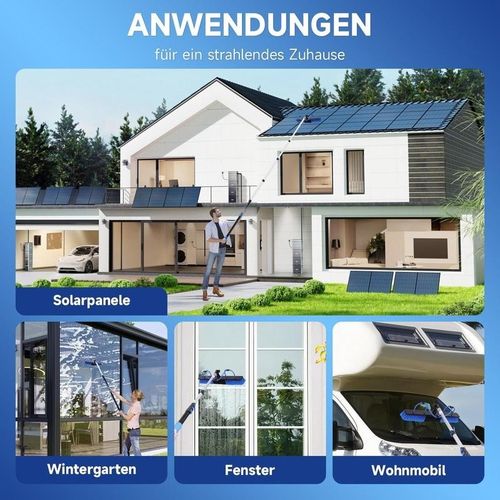 7.6M Telescopic Pole Water Fed Brush Adjustable Solar Panel Window Cleaning Kit — image 10