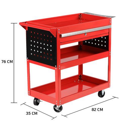 GARAGE WORKSHOP TOOL STORAGE TROLLEY CART WHEEL 3 TIER Mechanic Diy — image 2