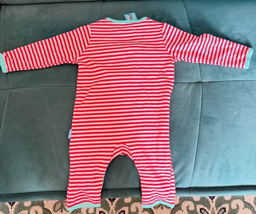 BNWT Albetta Red Striped Crochet Zebra Babygrow Sleepsuit (3-6 Months) — image 3