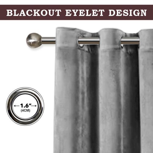 Thick Heavy Velvet Curtains PAIR of Eyelet Ring Top Fully Lined Ready Made  — image 7