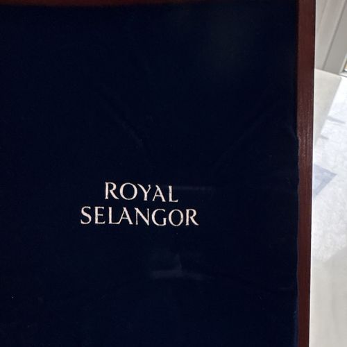 Royal Selangor Baby Christening Silverware Spoon & Cup Set Wooden Box — image 5
