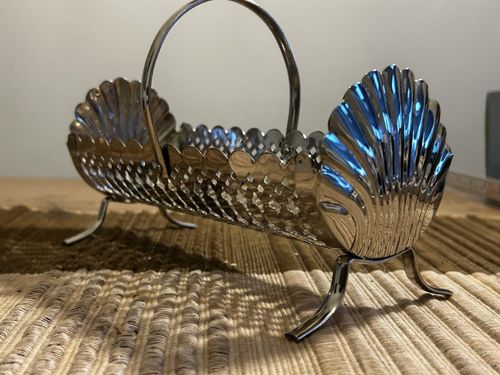 Vintage 1970 Silver Plated Filigree Art Deco Type Cracker Biscuit Trough VGC Box — image 14
