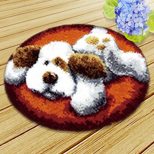 DIY Craft Latch Hook Rug Kit Pattern Printed Canvas DIY Carpet Crochet Yarn Kits — image 8