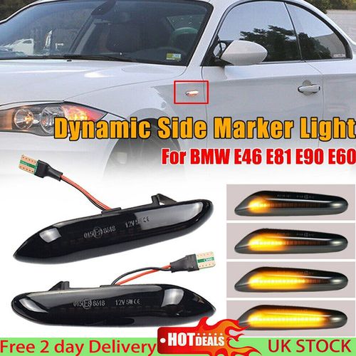 2PCS Black Smoked Side Indicator LED Repeater Light For BMW E81 E87 E90 E92 E60 — image 10