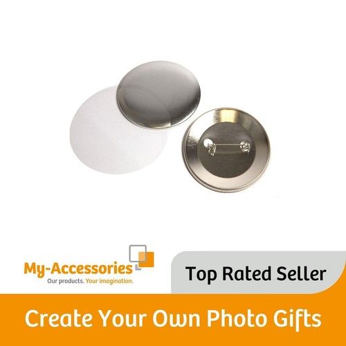 59mm Round Metal Pin Back Button Badge Components - G-Series Machine Only