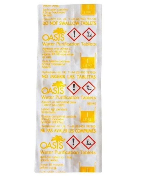 200 OASIS WATER PURIFICATION TABLETS 8.5mg BRITISH PURIFYING TRAVEL EXP 2027
