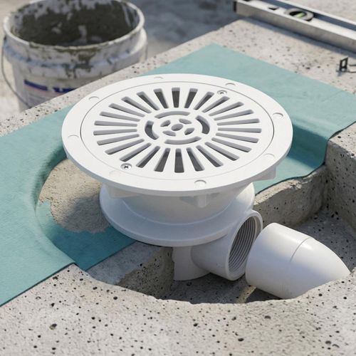 Plastic Pool Drain Fitting White Swimming Pool Drain Circular Fixing Holes — image 4