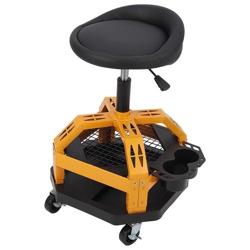 Heavy Duty Swivel Mechanic Rolling Garage Stool Seat Work Shop with Tool Tray