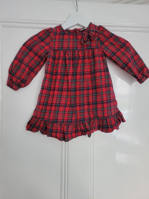 Next Baby Girls Red Tartan Christmas Dress 9-12 Months 80cm Cotton — image 1