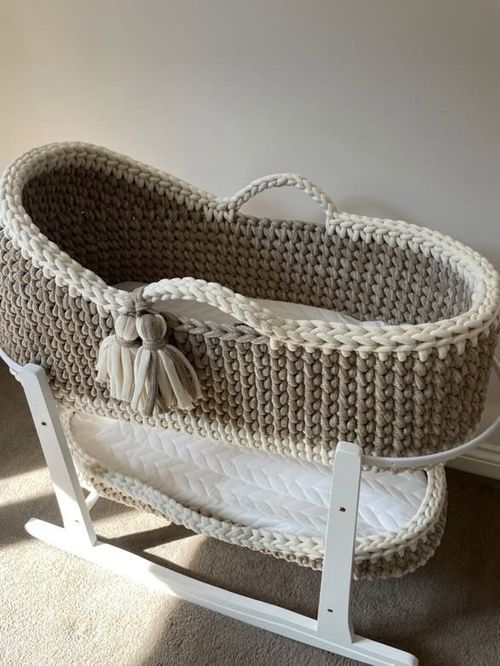 Crochet Moses Basket WITH MATTRESS - Made To Order — image 9