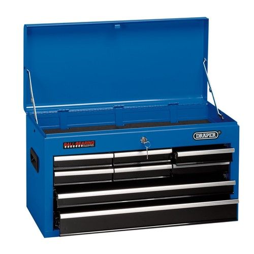 Tool Chest 8 Drawer 26in Blue Storage Unit Heavy Duty Lockable Steel Box