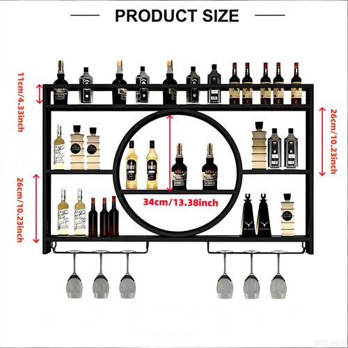 100cm Bar Shelves Wall Mounted Wine Rack LED Lighting Wall Bar Wine Display — image 13