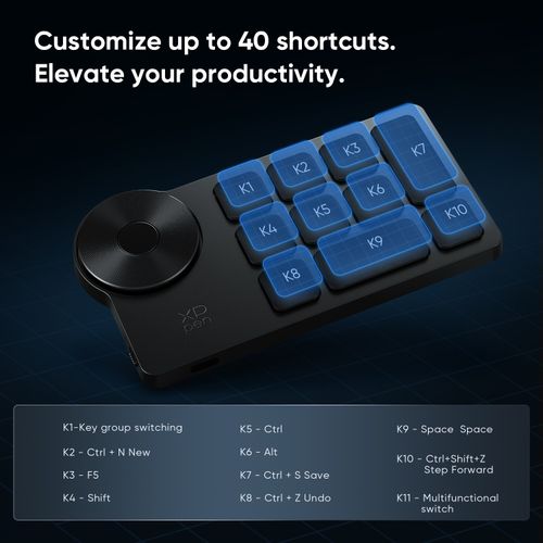 XPPen ACK05 Wireless Shortcut Remote with Dial & 40 Express Keys Bluetooth 5.0 — image 2