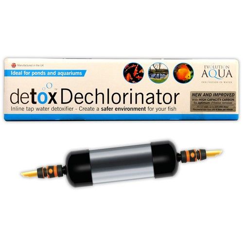 EVOLUTION AQUA DETOX DECHLORINATOR CARBON GARDEN POND KOI FISH IN LINE FILTER