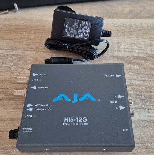 AJA HI5-12G-R0 SDI to HDMI Converter 4K60p / HDR / 12G-SDI with new PSU — image 1