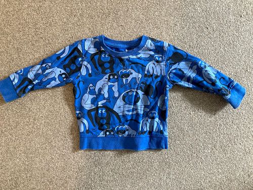 Next Boys 12-18M Blue Monkey Sweatshirt