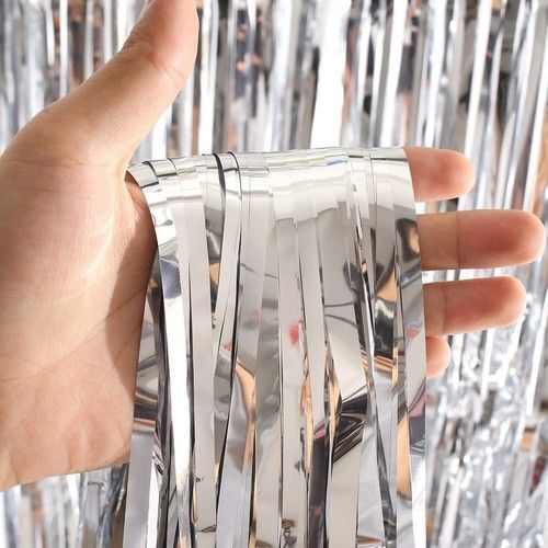 2M-3M FOIL FRINGE TINSEL BACKDROP CURTAIN DOOR WEDDING BIRTHDAY PARTY DECORATION