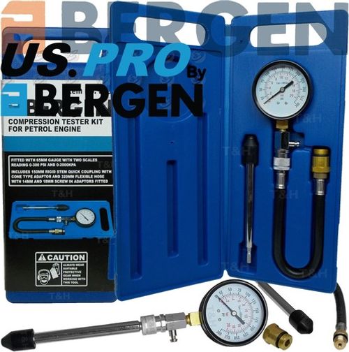 BERGEN Compression Tester Kit Petrol Engine Cylinder Compression Tester Tool Set