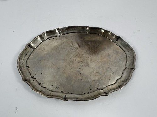 Fisher Silversmiths Sterling Silver 7402 Oval Serving Tray Chippendale 184.1g