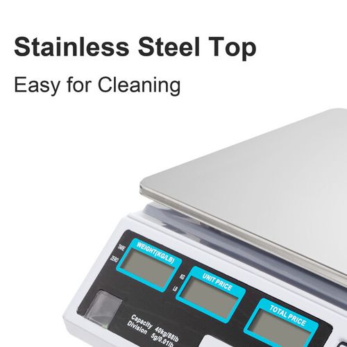 ACS-30 40kg/5g Digital Price Computing Scale for Vegetable UK Plug Silver& White — image 3