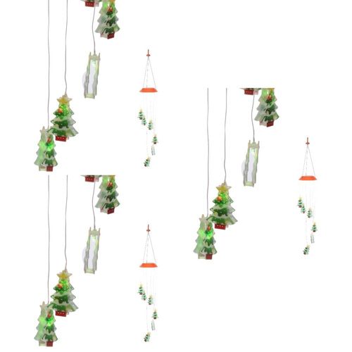 3Pcs Christmas Tree Solar Wind Chime Reusable Garden Hanging Light Ornament — image 2
