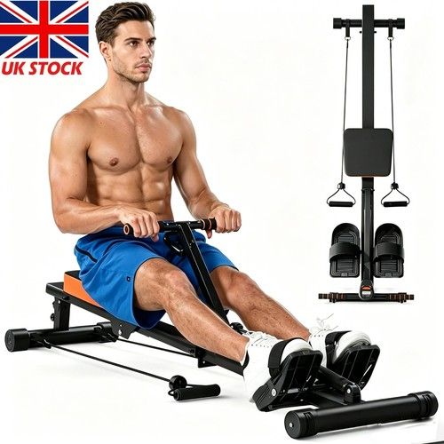 12 Resistance Level Foldable Rowing Machine Cardio Fitness Workout & LCD Monitor